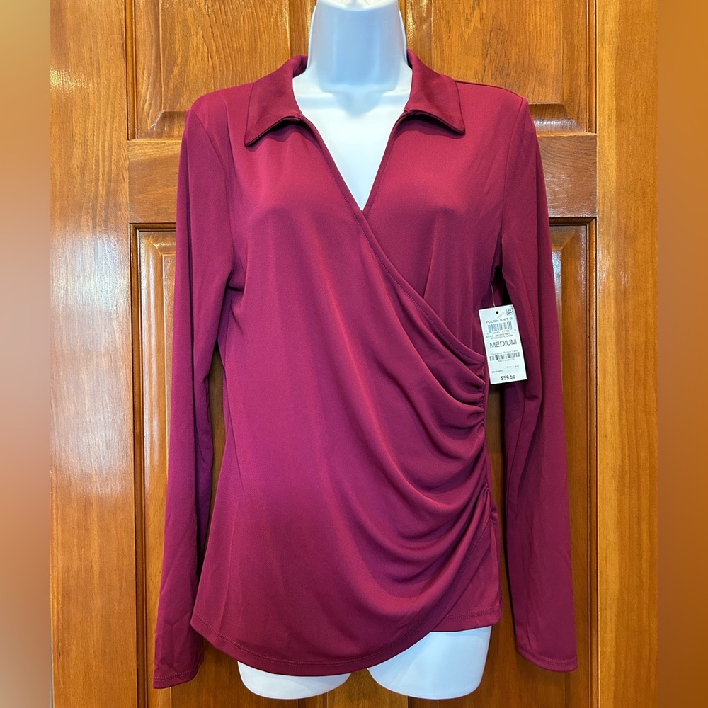 INC International Concepts Women's Side Ruched Top M